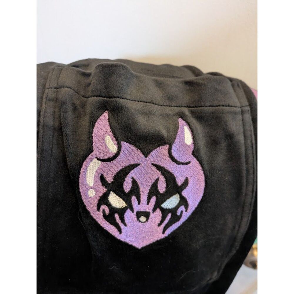 Killstar Velour Joggers Black Multi Stripe Coven Chill XS - Picture 3 of 4